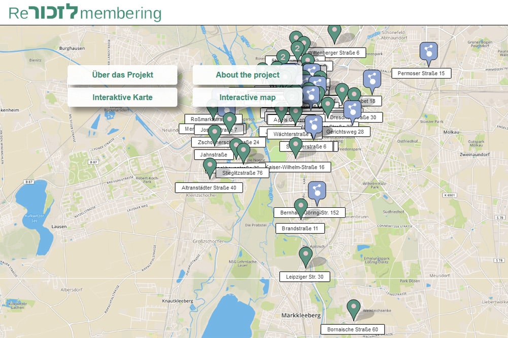 Die Karte von ReMembering. Screenshot: L-IZ