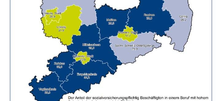 Substituierungspotenzial der sächsischen Kreise. Grafik: IAB
