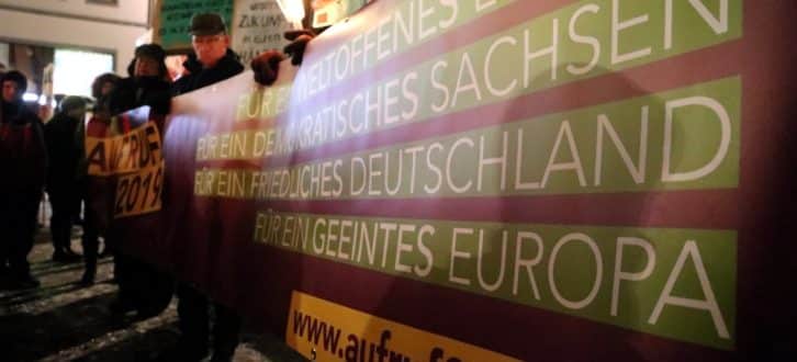 Das Frontbanner des Aufruf2019: Für Europa und ein demokratisches Sachsen. Foto: L-IZ.de