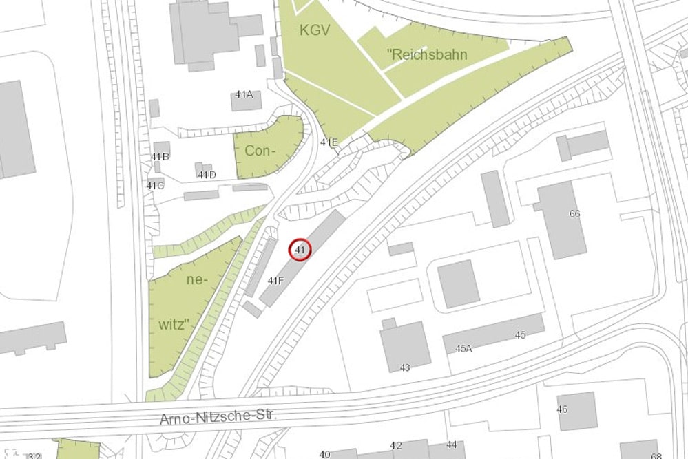 Das Gleisdreieck in Marienbrunn. Karte: Stadt Leipzig