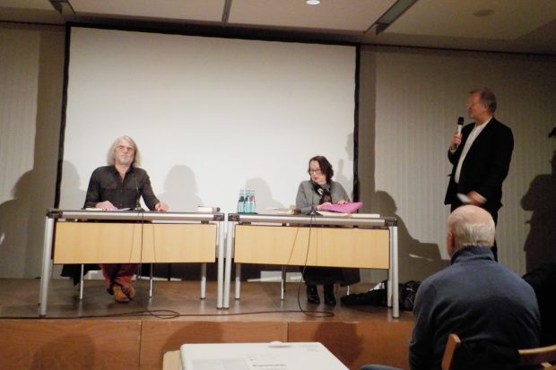 Thomas Irmer, Katja Lange-Müller und Thorsten Ahrend. Foto: Franziska Wohlgemut
