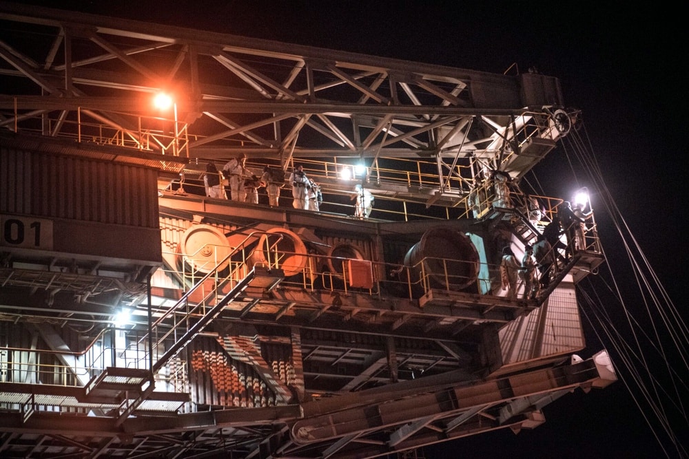 Besetzung bei der MIBRAG im Tagebau Schleenhain. Foto: Tim Wagner