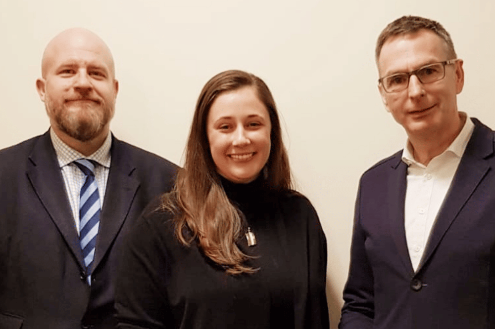 Andreas Nowak (MdL), Jessica Heller (Stadträtin), Dietmar Link (Vorsitzender). Quelle: CDU-Leipzig SüdWest