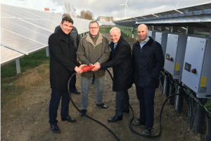 Inbetriebnahme Photovoltaik-Anlage in Lüptitz. Foto: Maxi Rudolph, envia THERM