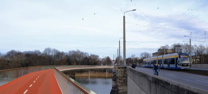 SPD-Vorschlag aus dem Frühjahr 2019: eine Radbrücke parallel zur Jahnallee. Foto: Henrik Fischer, Orf3us Wikimedia