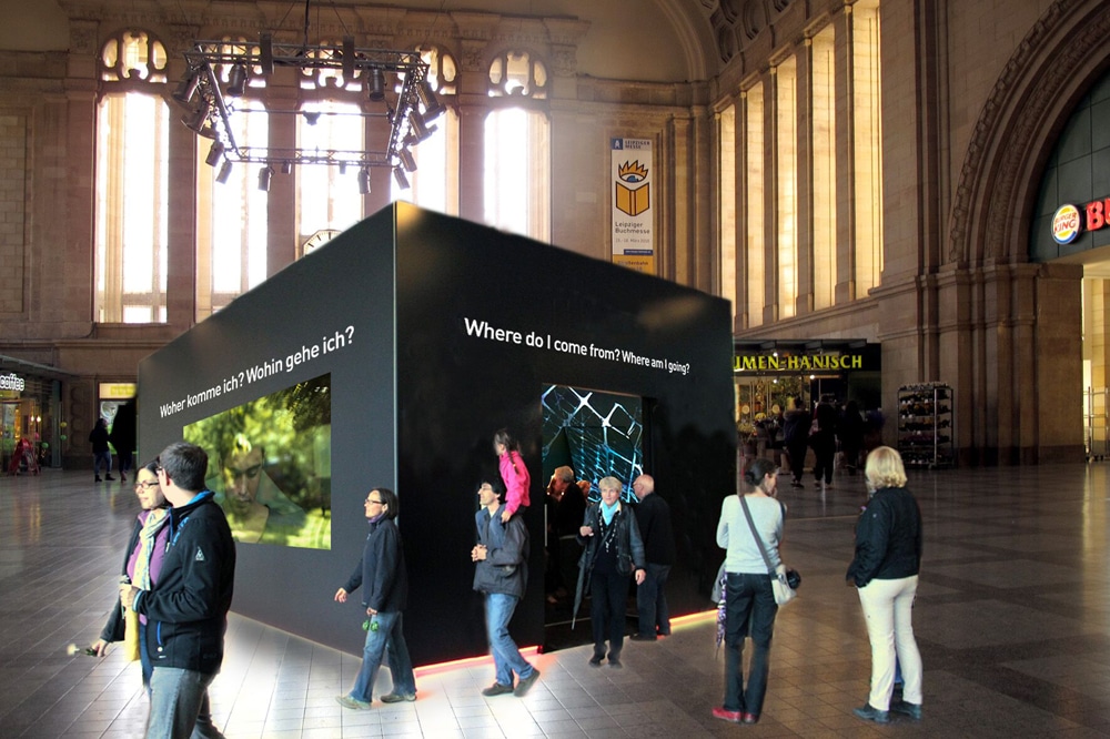 Visualisierung der Black Box in der Osthalle des Hauptbahnhofs. Foto: Ute Puder