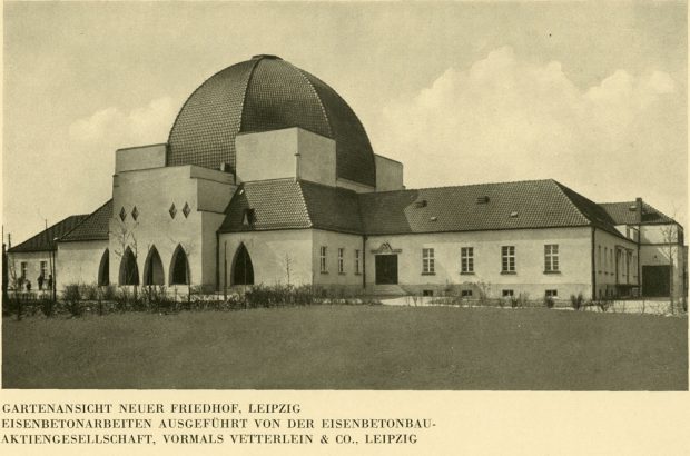 Der architektonisch einzigartige Bau in Leipzig. Foto: Aus der Monografie von Max Reimann, 1932, Fotograf unbek. 