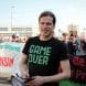 J&uuml;rgen Kasek auf dem Bayerischen Platz am 6 April zur Mietenwahnsinn-Demo in Leipzig. Foto: Marco Arenas