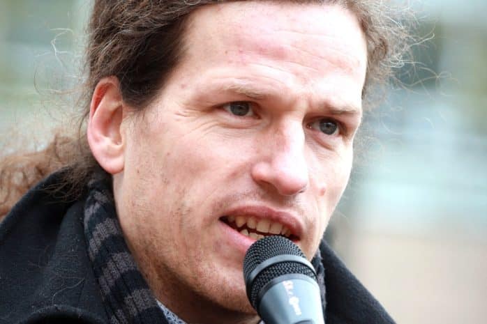 Jürgen Kasek bei Fridays for Future. Foto: Marco Arenas