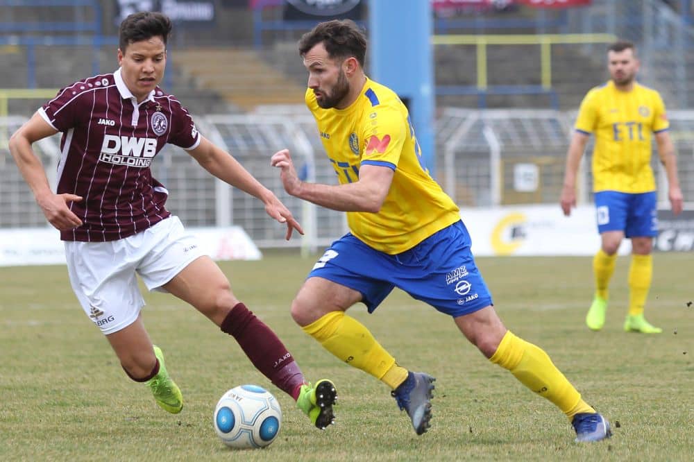 Sascha Pfeffer - hier im Heimspiel gegen den BFC - war der Mann des Spiels im Poststadion. Foto: Jan Kaefer (Archiv)