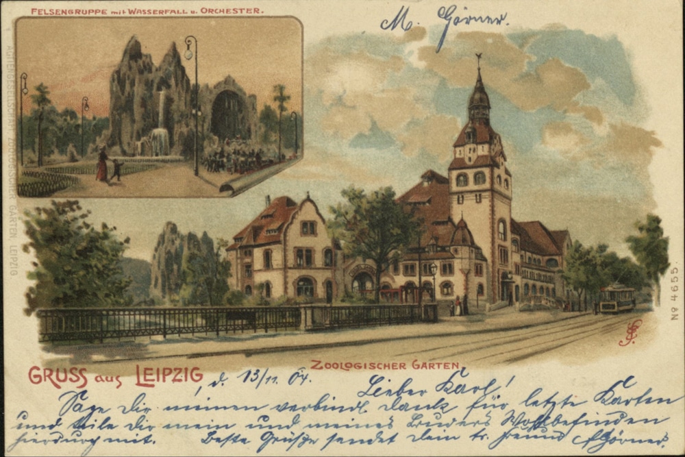 Zoologischer Garten mit Kongresshalle nach einem Aquarell von Erwin Spindler. Foto: IfL