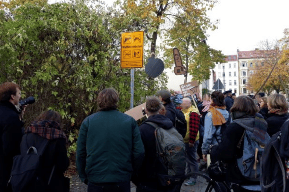 Einrichtung der Waffenverbotszone 2018. Foto: René Loch