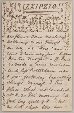 Digitalisat einer Briefseite von Ethel Smyth vom 28.7.1877. Foto: HMT Leipzig