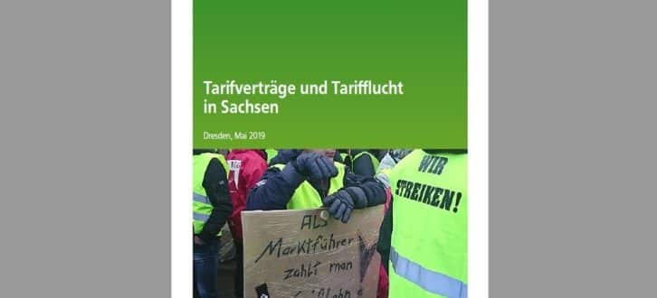 Studie „Tarifverträge und Tarifflucht in Sachsen“. Cover: DGB Sachsen