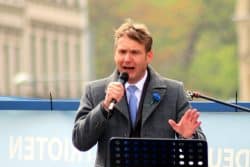 M&ouml;chte wahnsinnig gern mal in der Connewitzer Brandtstra&szlig;e nahe dem "Linxxnet" eine Rede halten. Andr&eacute; Poggenburg vom ADPM (hier am 1. Mai auf dem Simsonplatz). Foto: L-IZ.de