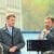 Andr&eacute; Poggenburg und Egbert Ermer auf dem Simsonplatz in Leipzig. Foto: L-IZ.de