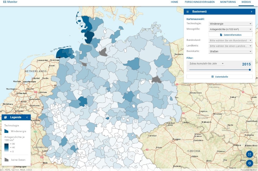 Benutzeroberfläche Web-GIS-Anwendung. Bild: UFZ