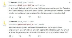 Man will sich kümmern bei der LVB (via Twitter). Screen Twitter, L-IZ.de