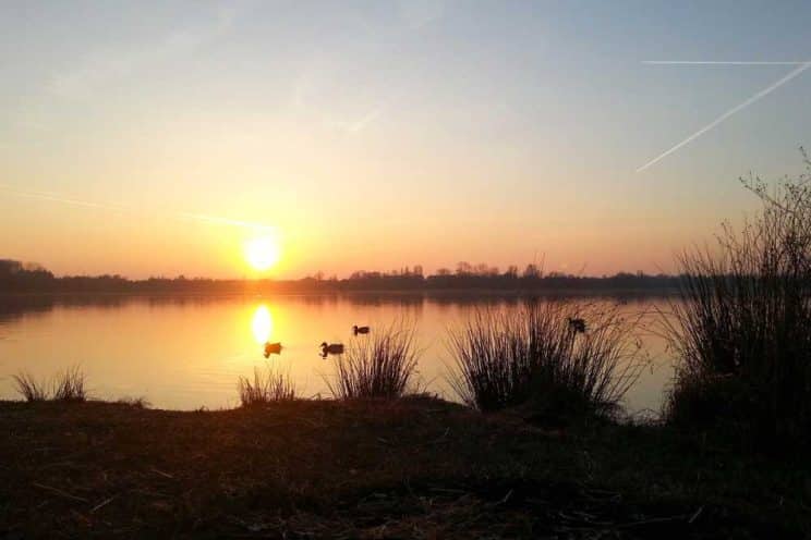 Sonnenuntergang am Kulkwitzer See.