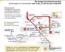 Umleitungsplan der LVB. Karte: LVB – Nachrichten aus Leipzig