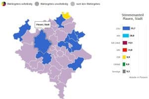 Das Wahlergebnis zur Gemeinderatswahl 2019 in Plauen. Grafik: Freistaat Sachsen