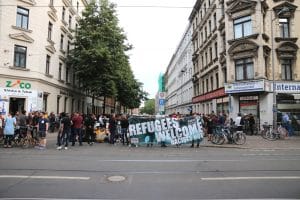 Die Demonstation am 10. Juli in der Hildegardstraße. Foto: L-IZ