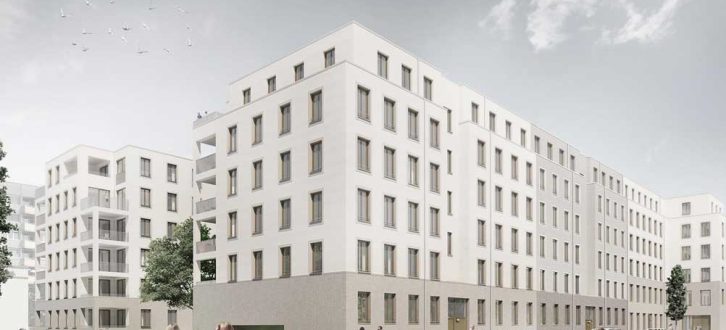 LWB Neubauvorhaben an der Bernhard-Göring-/Hohe Straße. Visualisierung: Peter Zirkel GvA, Dresden