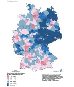 Wohnungsleerstand in Deutschland. Karte: BMI, Deutschlabndatlas