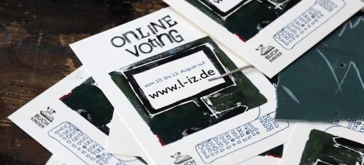 Das Online-Voting zur sächsischen Landtagswahl 2019. Kinder machen ihre eigenen Wahlplakate. Foto: L-IZ.de