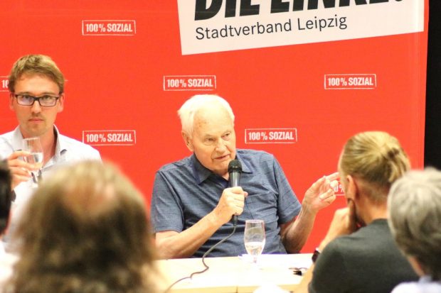 Der 91-jährige Hans Modrow, letzter Ministerpräsident der DDR, zu Gast in Leipzig. © Michael Freitag