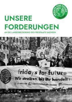 Fridays for Future veröffentlichen ihre Forderungen zur Landtagswahl Sachsen. Screen: FFF