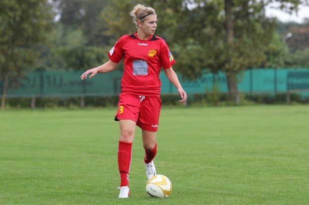Katharina Freitag (hier noch im FFV-Trikot) ist jetzt Kapitänin beim FC Phoenix Leipzig. Foto: Jan Kaefer (Archiv)