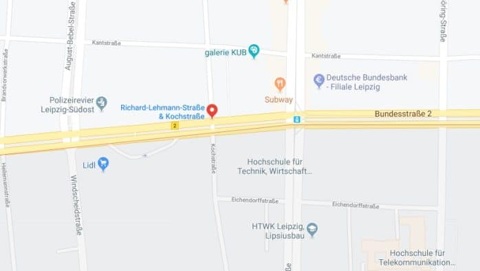 Südvorstadt, nicht Connewitz. Screen Google Maps