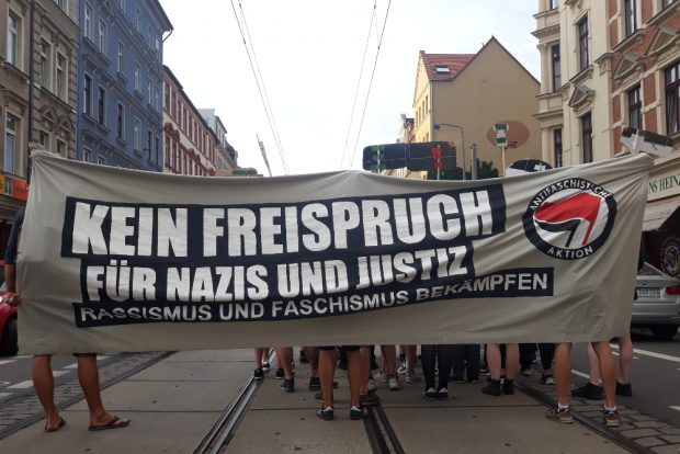 Protest gegen mangelhafte Aufklärung in den Connewitz-Prozessen. Foto: René Loch