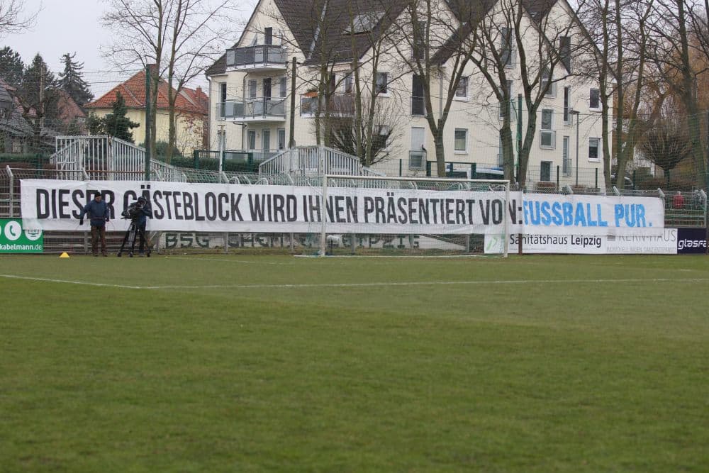 Beim letzten Derby in Leutzsch, dem Landespokal-Viertelfinale am 15.12.2018, verzichtete der 1. FC Lok komplett auf die Nutzung seines Kartenkontingents. Foto: Jan Kaefer