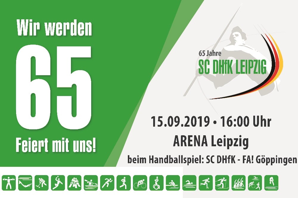 Einladung zum 65-jährigen Jubiläum des SC DHfK. Quelle: SC DHfK