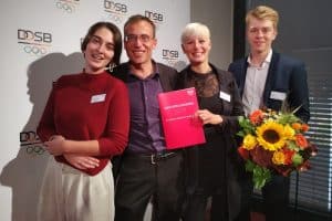 Die Vertreter der Leutzscher Füchse: v.l. Marie-Philine Rockmann, Marian Schmalz, Maja Meyer, Leon Heyde. Quelle: LTTV Leutzscher Füchse