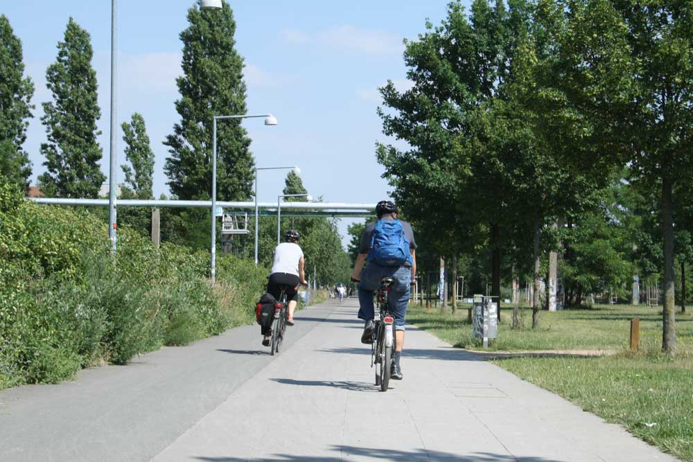Der Hauptweg im Lene-Voigt-Park. Foto: Ralf Julke