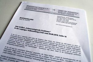 Die Richtigstellung des Bürgerkomitees Leipzig. Foto: L-IZ