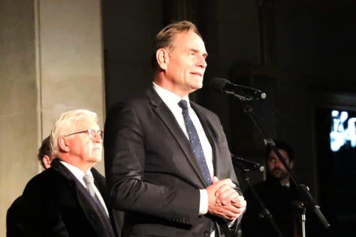 Burkhard Jung und Frank-Walter Steinmeier auf dem Augustusplatz. Foto: L-IZ.de