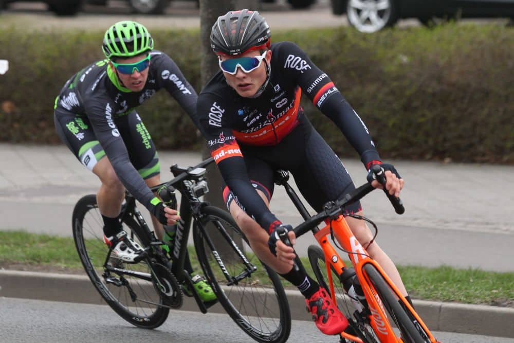 Bahnrad-Spezialist Felix Groß bei einem früheren Straßenrennen. Foto: Jan Kaefer (Archiv)