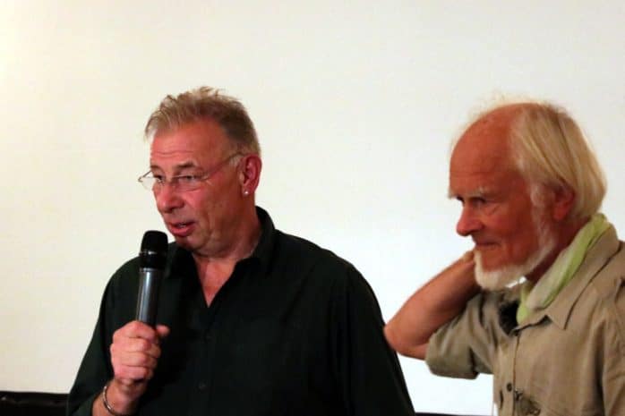 Wolfgang Stoiber vom veranstaltenden NUKLA e.V. und Bernd Gercken. Foto: L-IZ.de