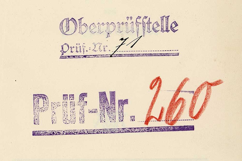 Stempel der Oberprüfstelle. Foto: Deutsche Nationalbibliothek