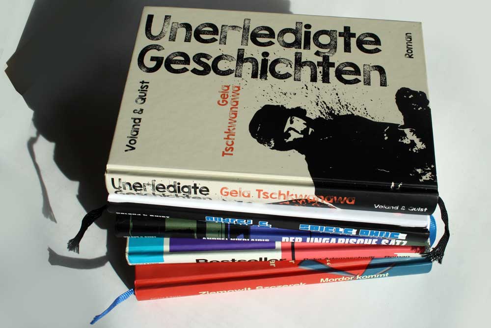 Titel aus der Reihe „sonar“ von Voland & Quist. Foto: Ralf Julke