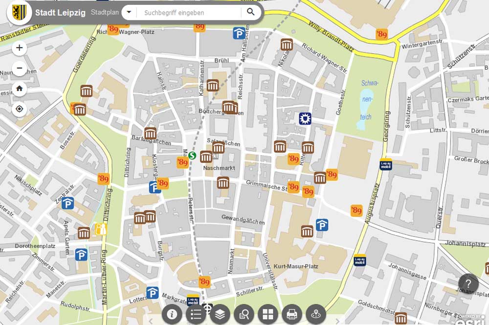 Der digitale Stadtplan der Stadt Leipzig. Screenshot: L-IZ