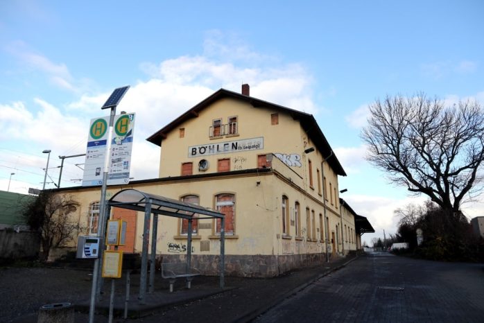 Nach dem Start um 9 Uhr ab Leipzig, die erste Station in Böhlen. Foto: Michael Freitag