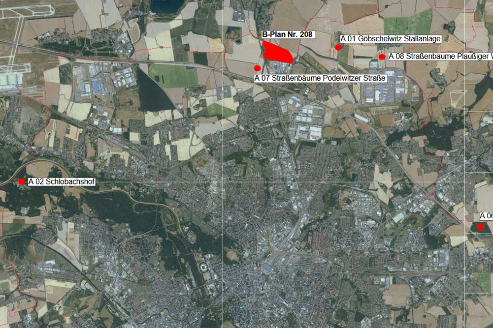 Die geplanten Ersatzmaßnahmen für "Seehausen II". Karte: Stadt Leipzig
