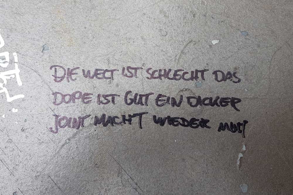 Ein Grafitti, entdeckt in Leipzig. Foto: Marko Hofmann