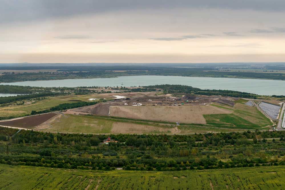 Luftaufnahme der Zentraldeponie Cröbern. Foto: ZAW / WEV