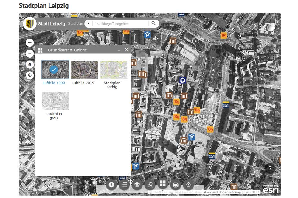 Das Luftbild von 1990 im Themenstadtplan der Stadt Leipzig. Screenshot: L-IZ